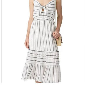 Slate & Willow Sleeveless Midi Dress White Black L